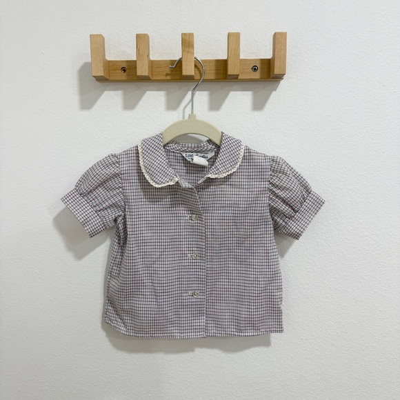 Vintage checked collar blouse 18 months - Picture 1 of 5